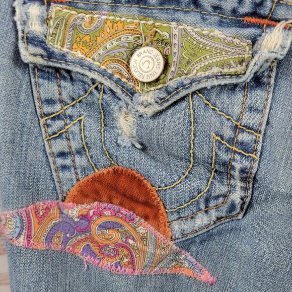 True Religion Y2K Ashbury Patchwork Jeans Sunshine Mushroom 26 - Picture 7 of 11
